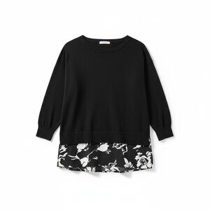 Lauren Ralph Lauren‎ Black Floral Sweater Top | Size PM